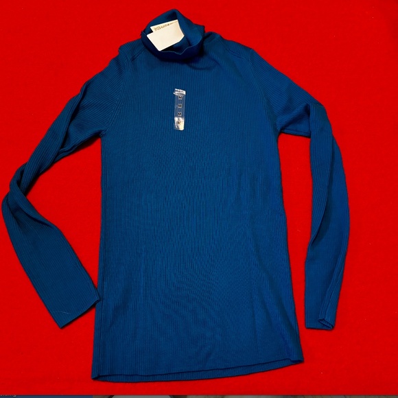 Uniqlo blue extra fine 100% merino wool ribbed turtleneck sweater NWT - Picture 2 of 8